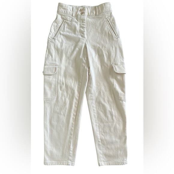 Aritzia Wilfred Free Modern Cargo Pants Off White Button Fly Women’s Size 2 - Picture 3 of 15